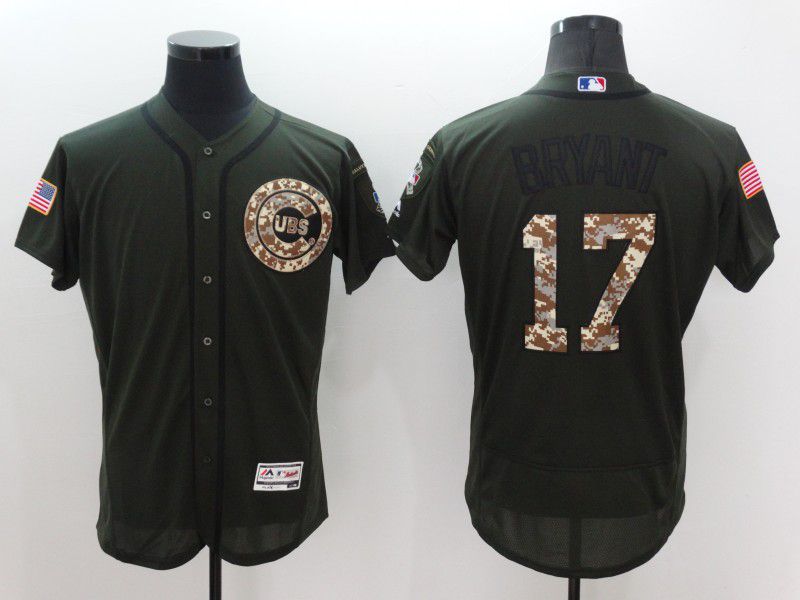 Men Chicago Cubs #17 Bryant Green Elite 2021 MLB Jerseys